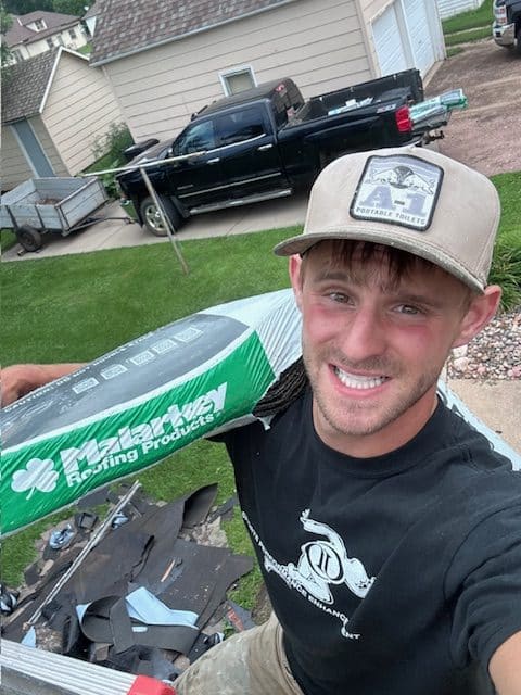 Portrait of Damon Crane for Mike's Roofing in Hartford, SD.